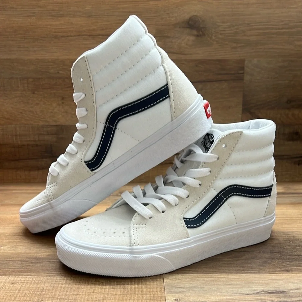 VANS SK8White High-Top Sneakers with Black Stripe